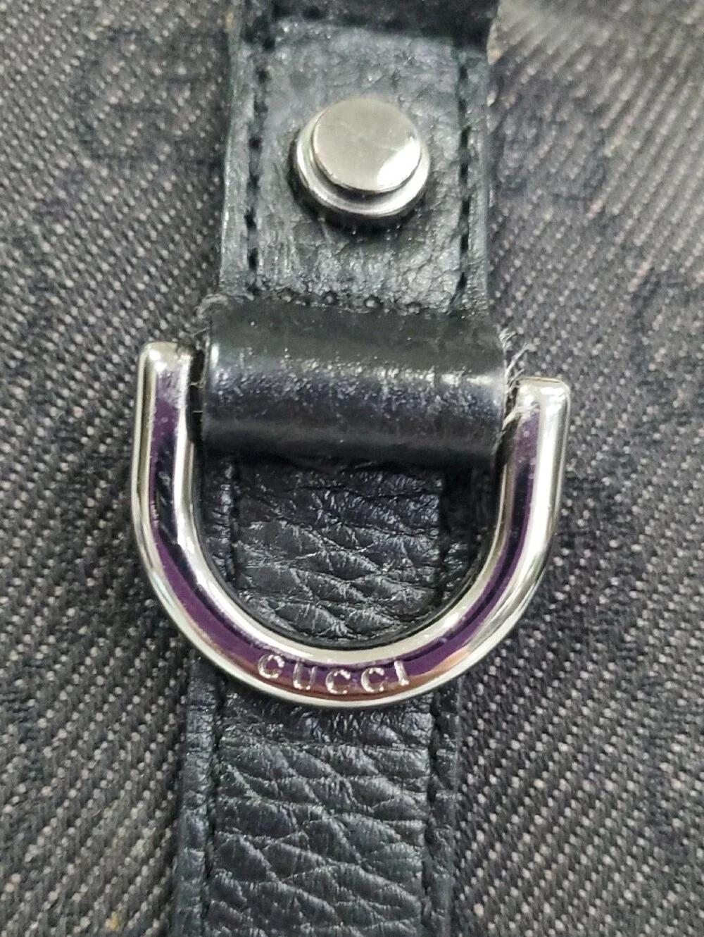 🇮🇹Gucci Black GG Canvas Abbey Medium Black Shoulder/Handbag Tote Bag